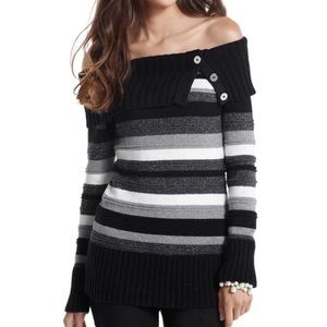 🎉HP🎉 NWOT WHBM Marled Striped Sweater Sz XS